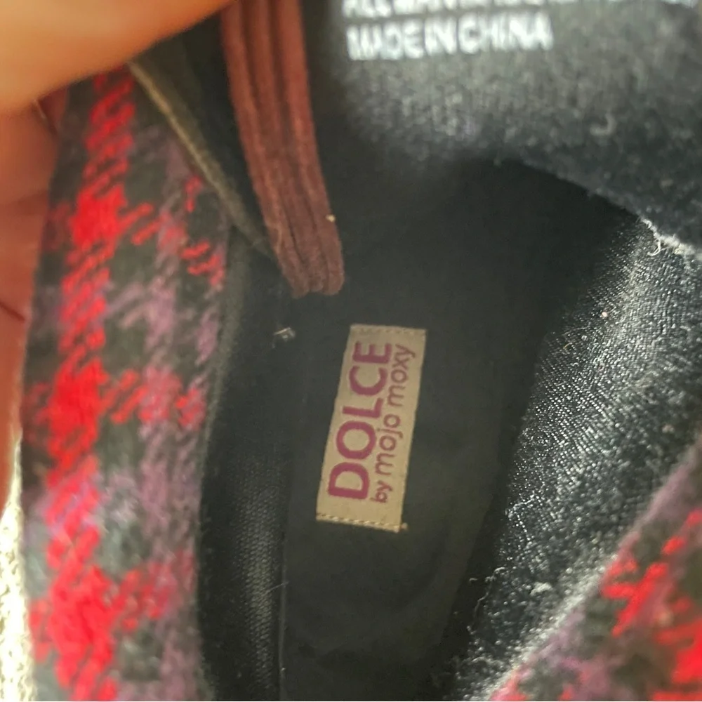 Dolce by Mojo Moxy WitchyFaux‎ leather Red-burgundy ankle boot Whimsigoth Size 8